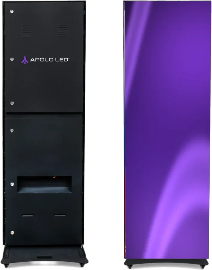 Totem de LED Apolo — frente e verso